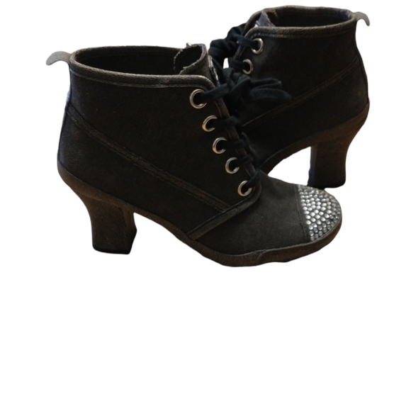 Rebels 8.5 Bling High Heel Dark Gray Boot Style Shoes 215896 - Picture 2 of 15